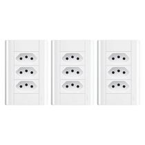 Tomada Tripla 10a Com Placa 4x2 Fame Modulare - Kit 3 Un