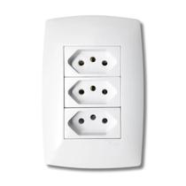 Tomada Tripla 10A Com Placa Branca Home - B.lux