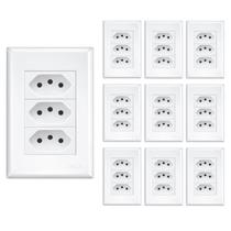 Tomada Tripla 20a/250v C/ Placa 4x2 Fame Evidence Kit 10 un. Tomada Tripla 20a/250v C/ Placa 4x2 Fame Evidence Kit 10 un.