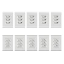 Tomada Tripla 20a/250v Com Placa 4x2 Liz Tramontina - 10 Un. Tomada Tripla 20a/250v Com Placa 4x2 Liz Tramontina - 10 Un.