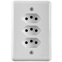 Tomada Tripla 20a Bivolt Stylus Branco 201211 - Ilumi Tomada Tripla 20a Bivolt Stylus Branco 201211 - Ilumi