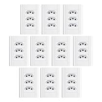 Tomada Tripla 20a Com Placa 4x2 Fame Modulare - Kit 10 Un Tomada Tripla 20a Com Placa 4x2 Fame Modulare - Kit 10 Un