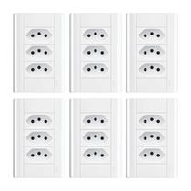 Tomada Tripla 20a Com Placa 4x2 Fame Modulare - Kit 6 Un Tomada Tripla 20a Com Placa 4x2 Fame Modulare - Kit 6 Un