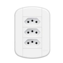 Tomada Tripla 2P+T 20A/250V Blanc+ Ref 3922 Fame