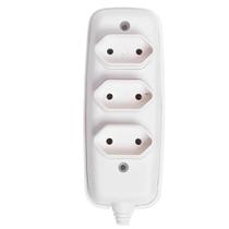 Tomada Tripla Bipolar Ilumi 10A 250V Cinza Barra Múltipla Ideal Parede Residencial e Comercial