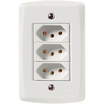 Tomada Tripla Com Placa Branca Lux2 4x2 2P+T 10A 250V Tramontina