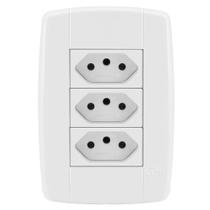 Tomada Tripla Ilumi Linha Lev 10A Monobloco Fácil Instalação