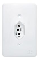 Tomada Única 10A 250 V Com Placa Espelho Branco Homelink Tomada Única 10A 250 V Com Placa Espelho Branco Homelink