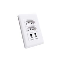 Tomada universal com 2 entradas USB Duo