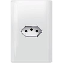 Tomada Universal Horizontal 2P+T 20A com Placa 4x2 Cromada - DC 1200/30 - NOVARA