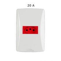 Tomada Universal Horizontal 2P + T com 20 A Reforçada Vermelha Placa Petra Mectronic - Mec-Tronic