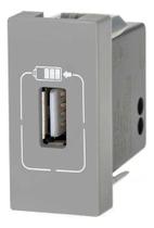 Tomada usb 1 mod. 1500ma cinza 615088cz pial plus +