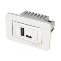 Tomada USB 2 Saídas Tipo A e C 5V 2A Lumitek Tomada USB 2 Saídas Tipo A e C 5V 2A Lumitek
