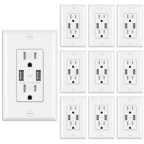 Tomada USB BESTTEN 15A com portas duplas tipo A de 4,8 A Tomada USB BESTTEN 15A com portas duplas tipo A de 4,8 A