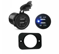 Tomada Usb Bivolt Veicular Carregador Celular Gps Tablet