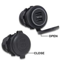 Tomada USB Carro Moto Caminhão Barco Universal Carregador Duas Entradas Redonda Roadstar Tomada USB Carro Moto Caminhão Barco Universal Carregador Duas Entradas Redonda Roadstar