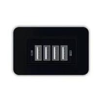 Tomada USB Charger 4Dispositivos Preta Lumitek