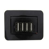 Tomada USB Charger P/4 dispositivos Lumitek Preta ou Branca -Duda ferragens