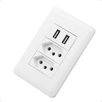 Tomada USB Duo Bivolt Entrada Usb 5v E 3 Pinos 10 Amperes Tomada USB Duo Bivolt Entrada Usb 5v E 3 Pinos 10 Amperes