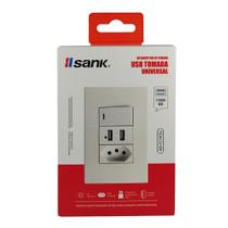 Tomada Usb Duo Com Interruptor E Tomada - Ilsank - Iisank