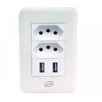 Tomada USB Duo WS100 Newlink 2 Tomadas 2 Portas USB 5V