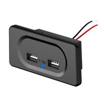 Tomada USB Dupla com LED Indicador Azul 12-24v P/Embarcações Tomada USB Dupla com LED Indicador Azul 12-24v P/Embarcações