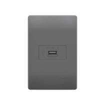 Tomada Usb Fame Habitat Onix 15w Com Placa 4x2 Onix Tomada Usb Fame Habitat Onix 15w Com Placa 4x2 Onix
