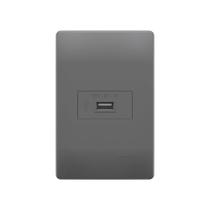 Tomada USB Fame Habitat Onix 15W com Placa 4x2