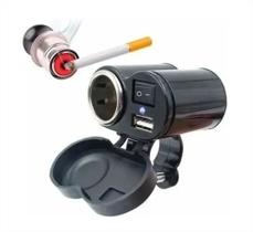 Tomada Usb P/ Moto Carregador Celular Gps Acendedor