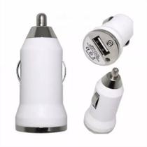 Tomada USB para Carro Adaptador Universal Branco para Celular Tablet e GPS Alta Eficiência 12V/24V