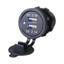 Tomada USB Para Carro, Moto E Quadriciclo Com Voltímetro Digital E Interruptor ON-OFF, Carregamento