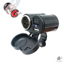 Tomada Usb Para Moto Com Carregador Celular E Acendedor De Cigarro