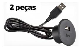 Tomada Usb/Tipo C de Embutir Redonda (2pçs)