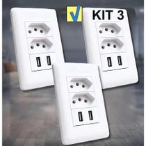 Tomada USB Universal Tomada De Parede 4x2 Bivolt Multifuncional Com 2 Entrada USB