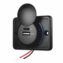Tomada Veicular Quadrada USB e Tipo C Universal - DNI0588