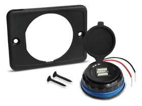 tomada veicular usb 2 em 1 moldura painel 3.a 12 24v carro tomada veicular usb 2 em 1 moldura painel 3.a 12 24v carro