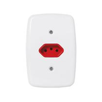 Tomada Vermelha P 220v 2P-T 20A 250V Embutir Branca Pluzie