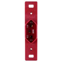 Tomada Vertical 2P+T 10A Vermelha para Condulete - Ilumi - Compatível com Inpol - 250v Tomada Vertical 2P+T 10A Vermelha para Condulete - Ilumi - Compatível com Inpol - 250v