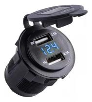 Tomada Voltimetro Usb 2 Saídas 4,2A KLX