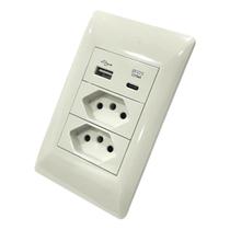 Tomada Zk469 2 Entrada 3 Pinos 1 Usb 1 Usb Tipo-c Tomada Zk469 2 Entrada 3 Pinos 1 Usb 1 Usb Tipo-c