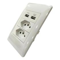 Tomada Zk471 Dupla Entrada 3 Pinos Duplo Usb Bivolt Tomada Zk471 Dupla Entrada 3 Pinos Duplo Usb Bivolt