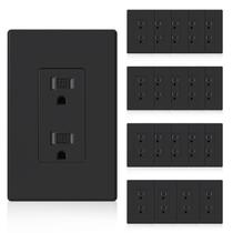 Tomadas de parede ELEGRP Matte Black 15A 125V TR, pacote com 20