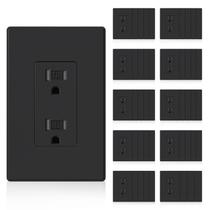 Tomadas de parede ELEGRP Matte Black 15A 125V TR, pacote com 50 Tomadas de parede ELEGRP Matte Black 15A 125V TR, pacote com 50