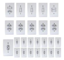 Tomadas E Interruptores (25 Pç) Kit Casa Completa Linha Gelo Tomadas E Interruptores (25 Pç) Kit Casa Completa Linha Gelo