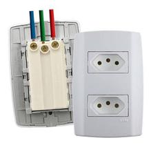 Tomadas Monobloco Dupla 10a Ilumi Fácil Instalação