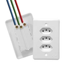 Tomadas Monobloco Tripla 10a Ilumi Fácil Instalação
