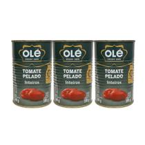 Tomate Pelado Inteiros Olé Lata 390g (240g Drenado) Kit c/ 3