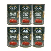 Tomate Pelado Inteiros Olé Lata 390g - Kit com 6 Unidades