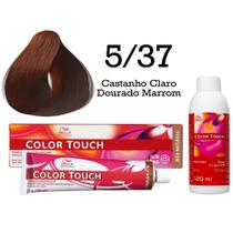Tonalizante Color Touch 5/37 Castanho Claro Dourado Marrom + Emulsão Ox Wella Professionals