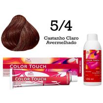 Tonalizante Color Touch 5/4 Castanho Claro Avermelhado + Emulsão Ox Wella Professionals